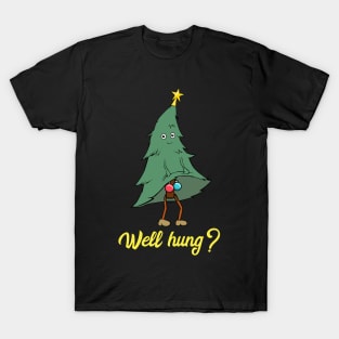 Naughty Christmas tree ornaments funny pun xmas T-Shirt